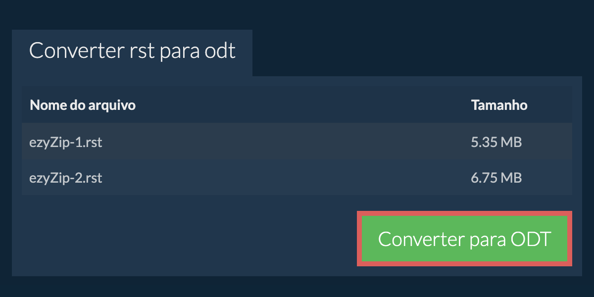 Converter em ODT