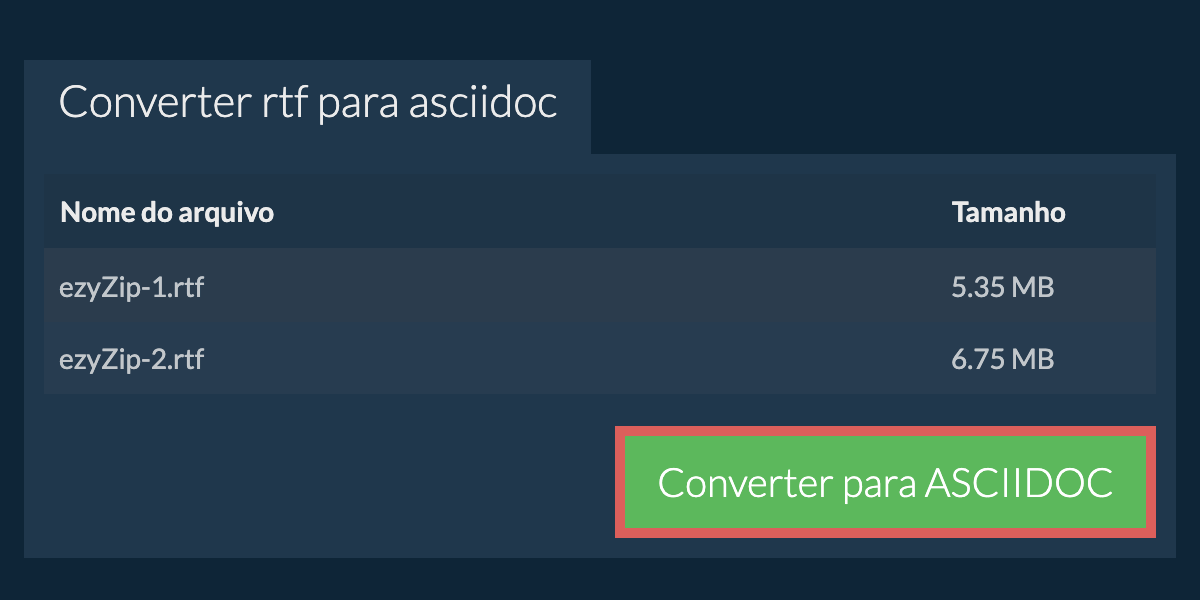 Converter em ASCIIDOC