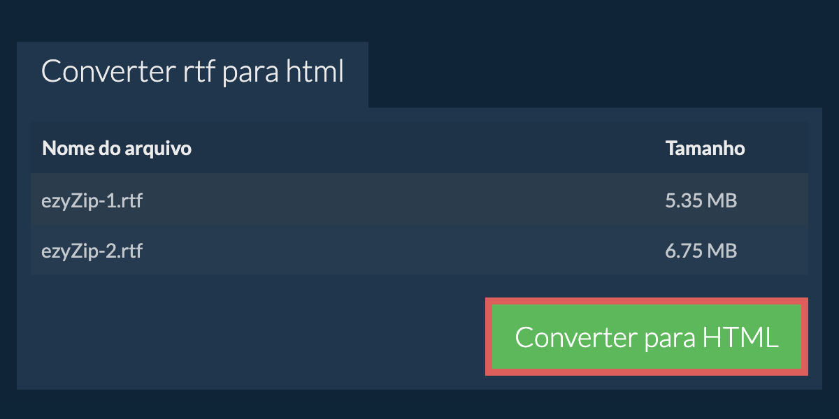 Converter em HTML