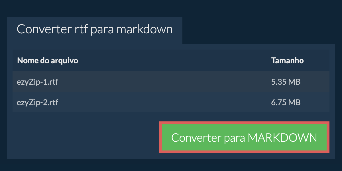 Converter em MARKDOWN