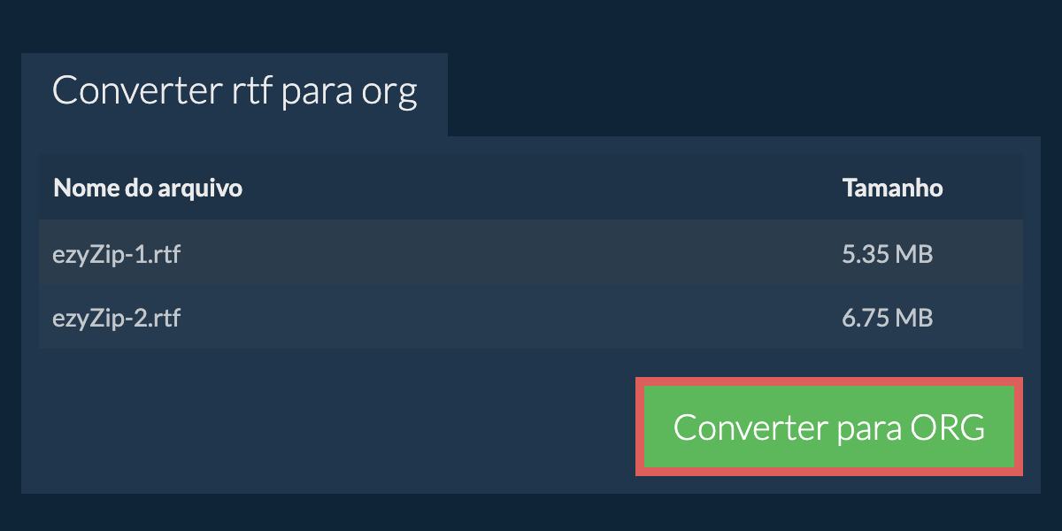 Converter em ORG
