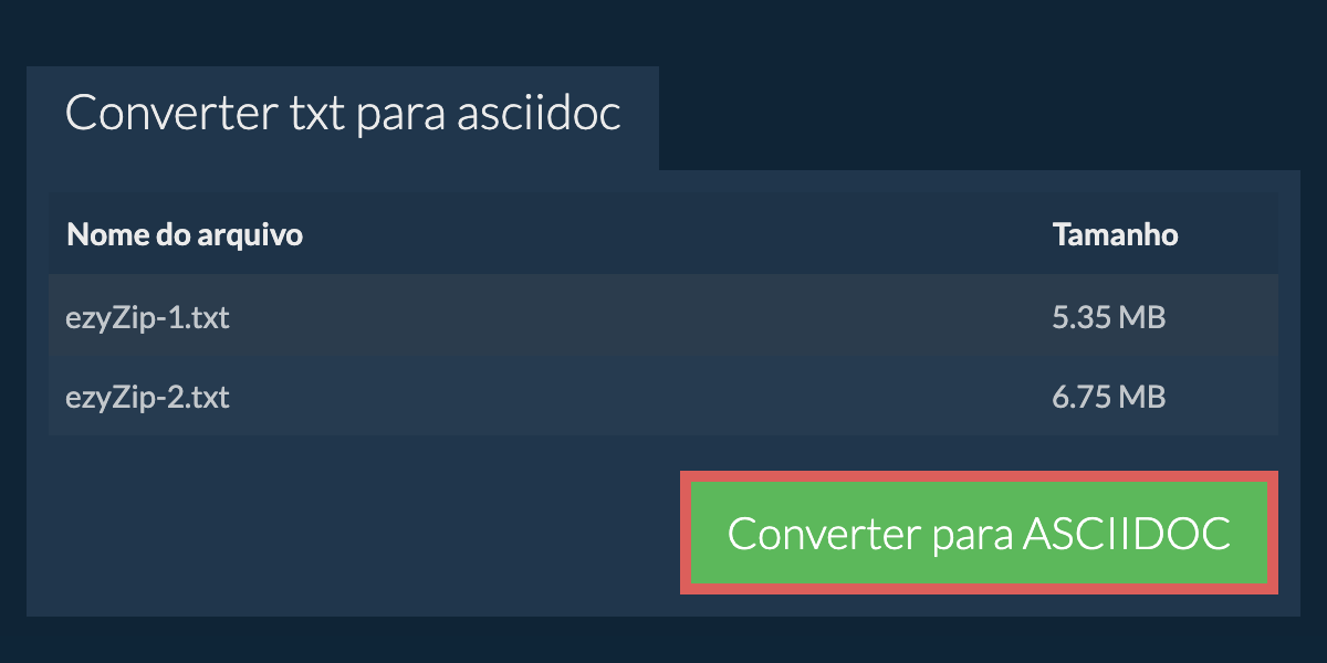 Converter em ASCIIDOC
