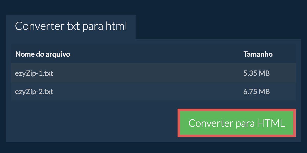 Converter em HTML