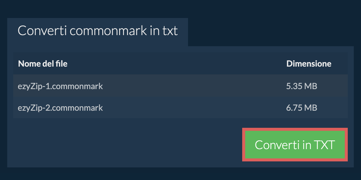 Converti in TXT