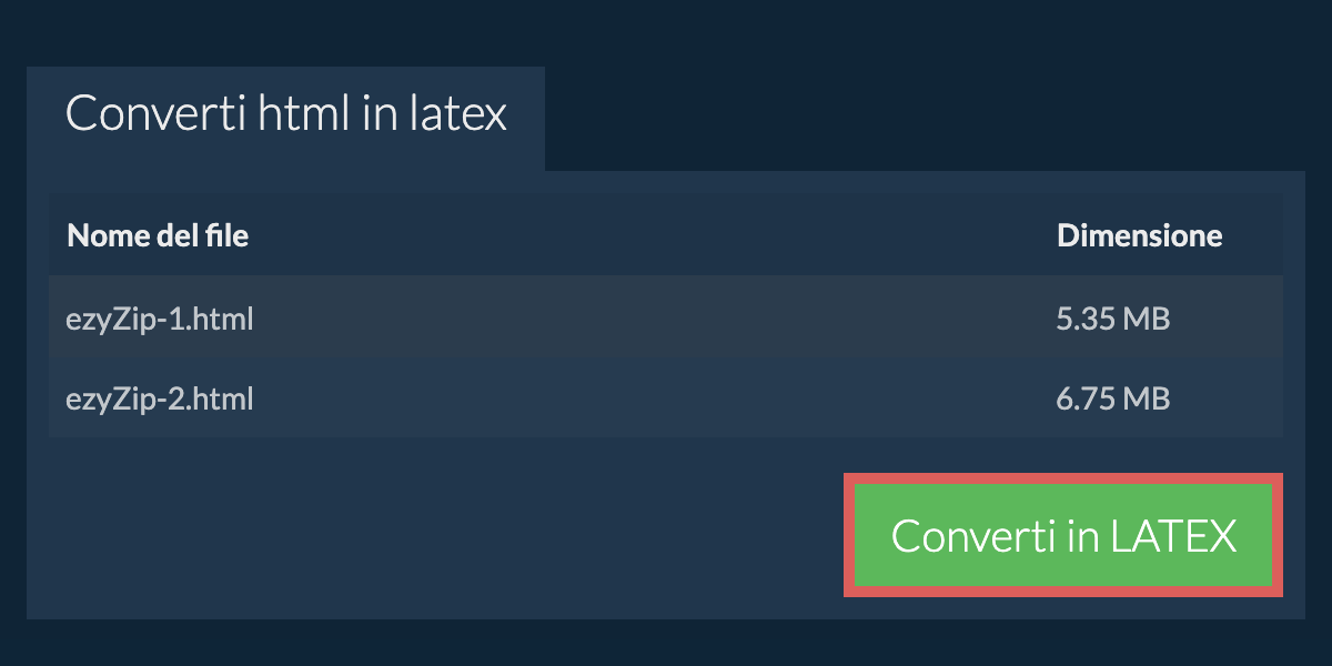 Converti in LATEX