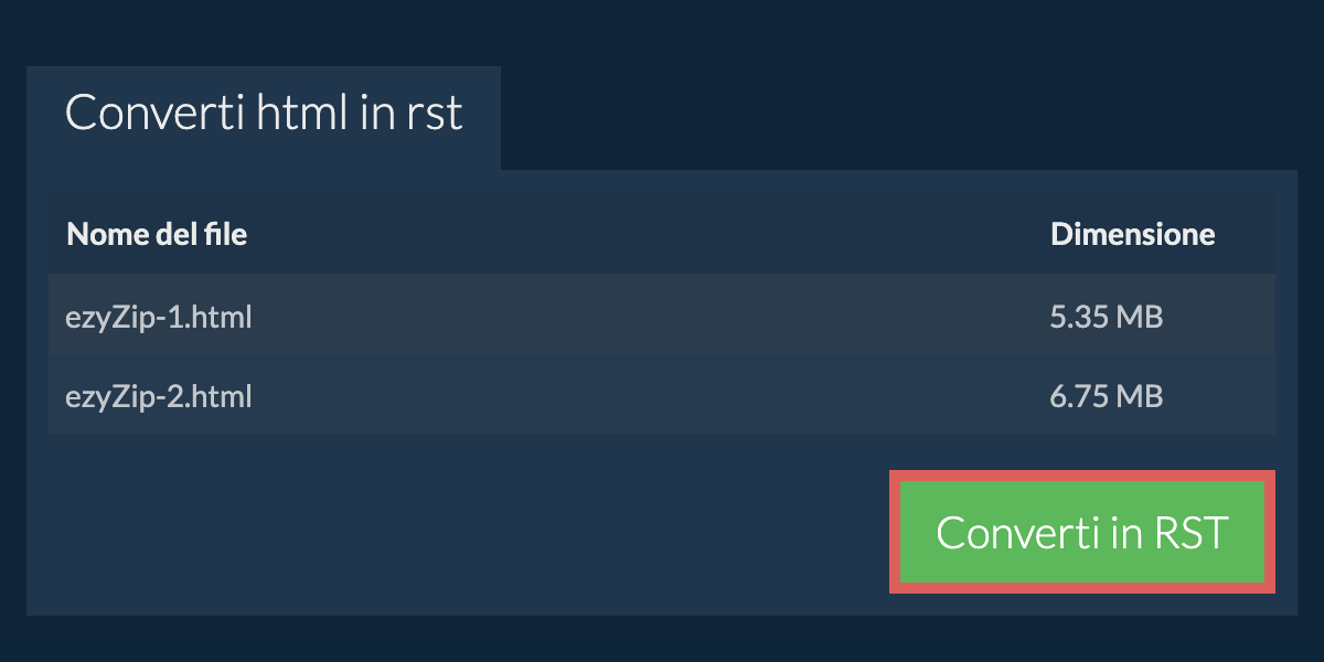 Converti in RST