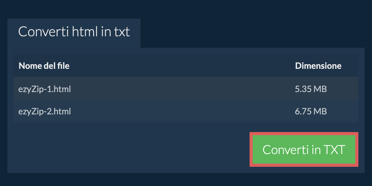 Converti in TXT