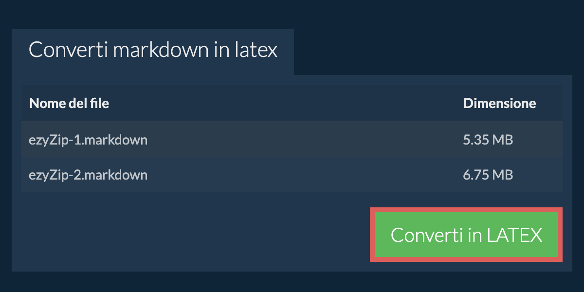 Converti in LATEX