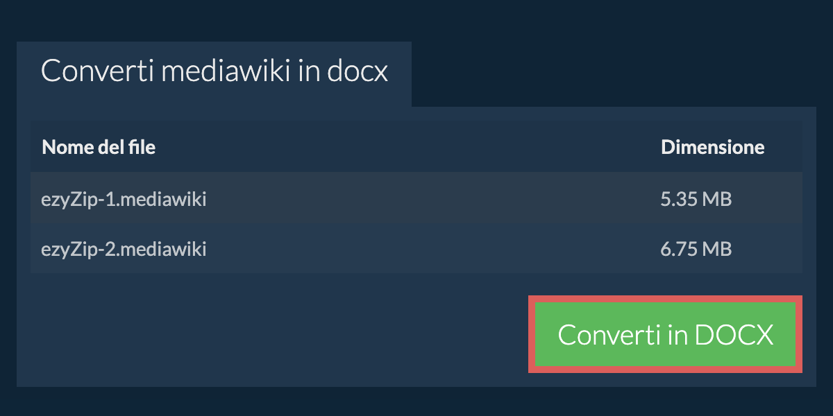 Converti in DOCX