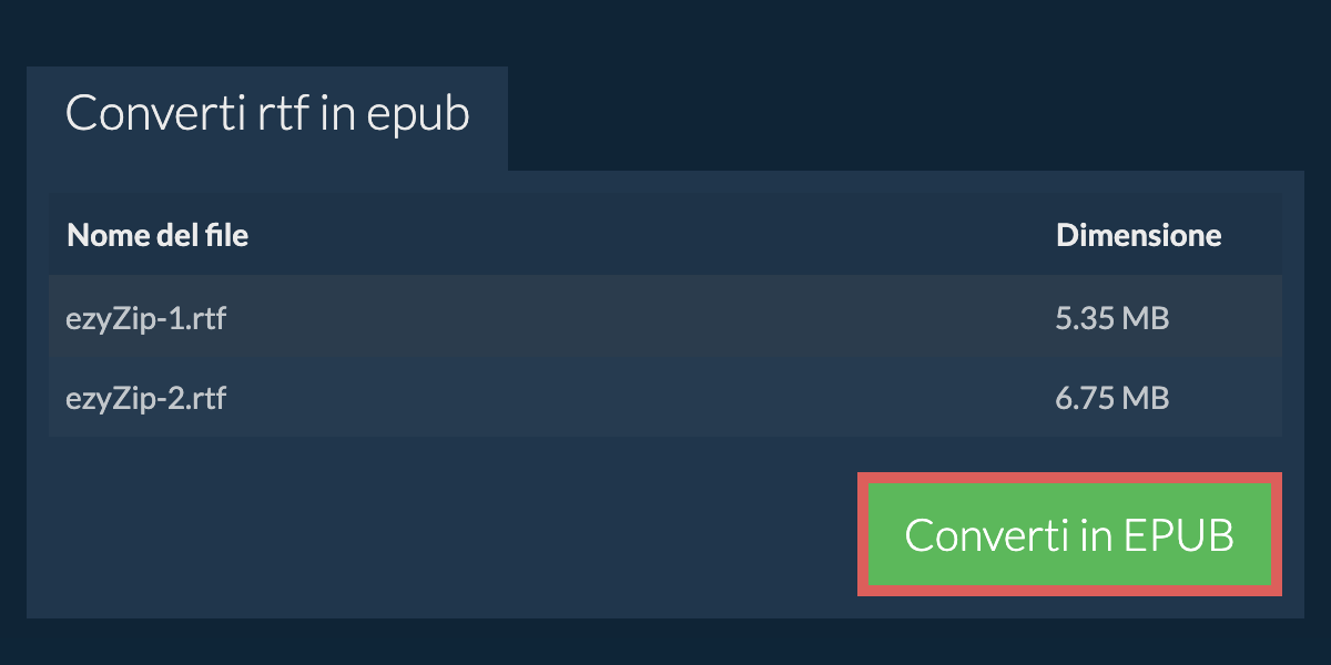 Converti in EPUB