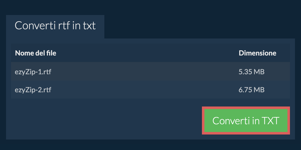 Converti in TXT