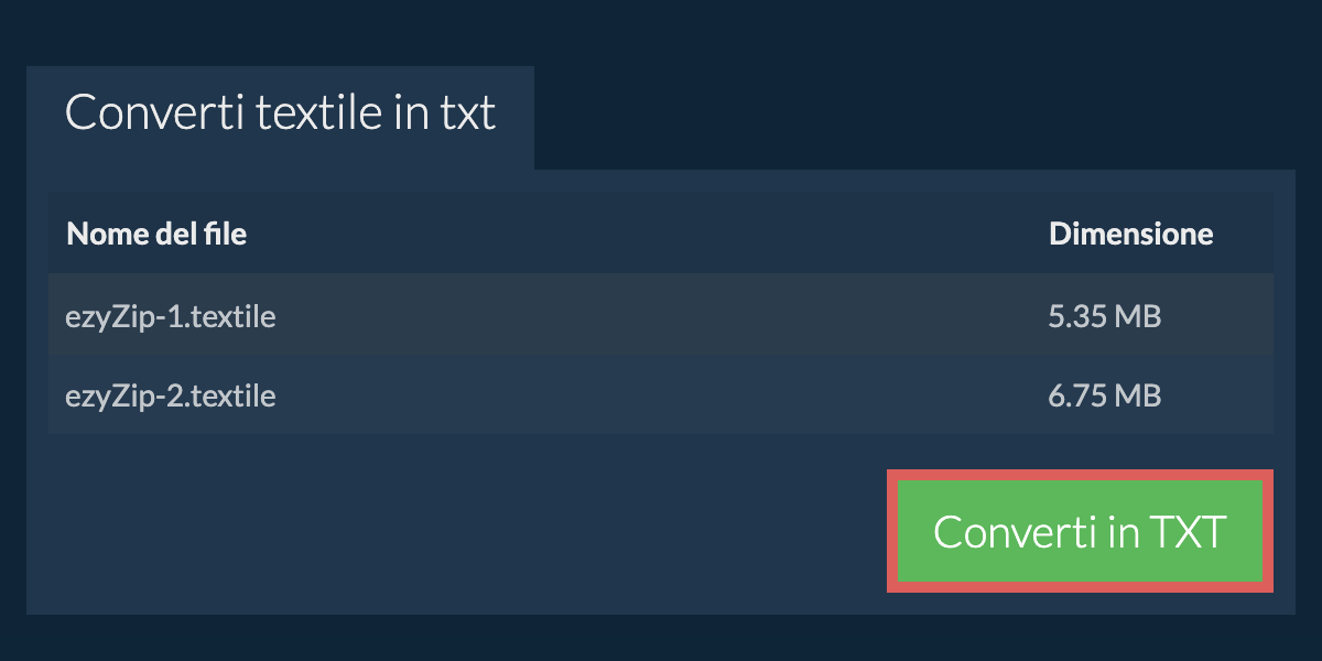 Converti in TXT