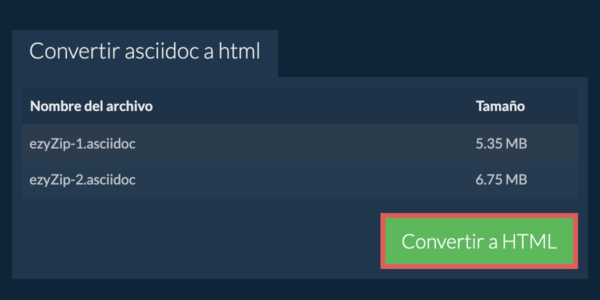 Convertir a HTML