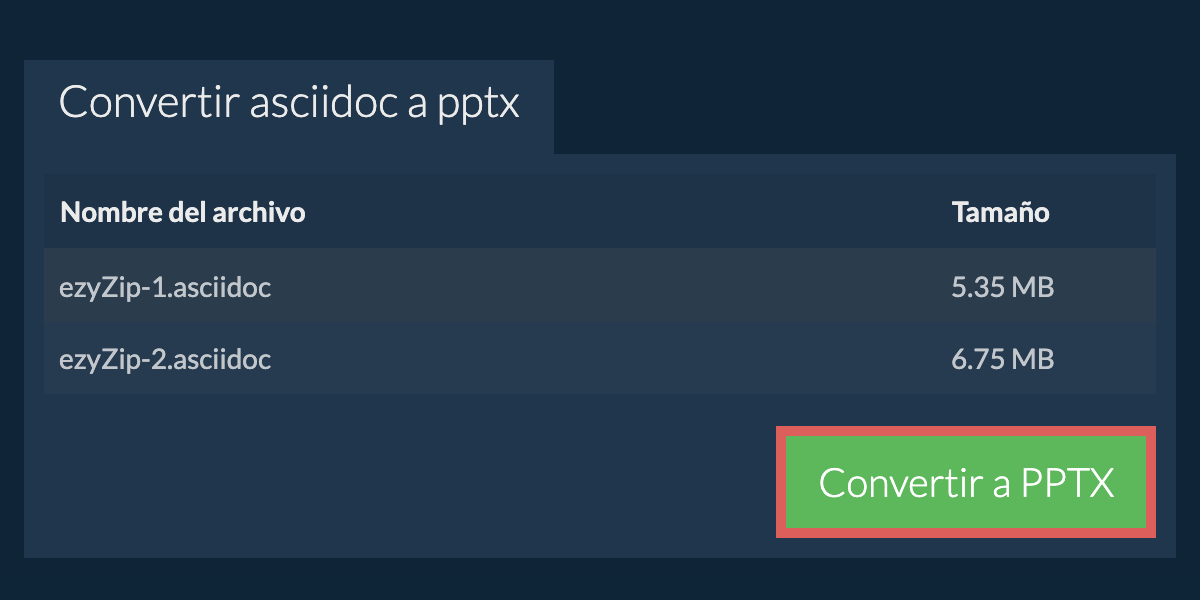 Convertir a PPTX
