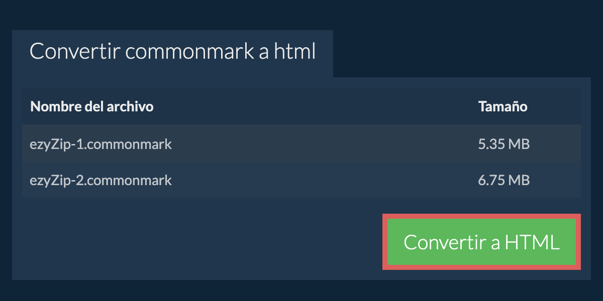 Convertir a HTML