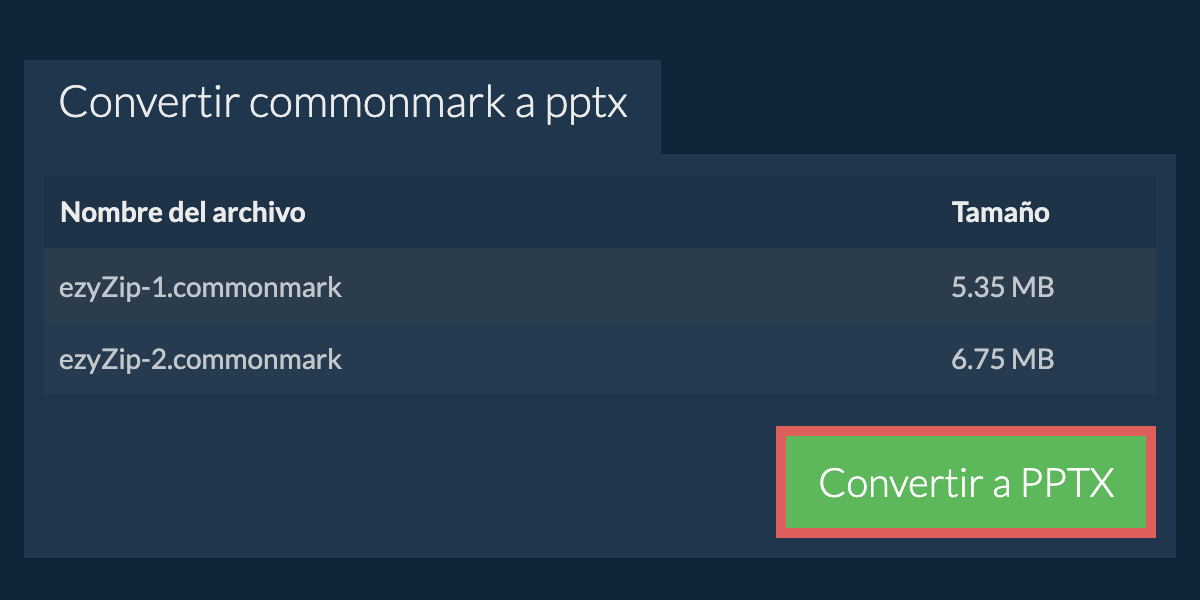 Convertir a PPTX