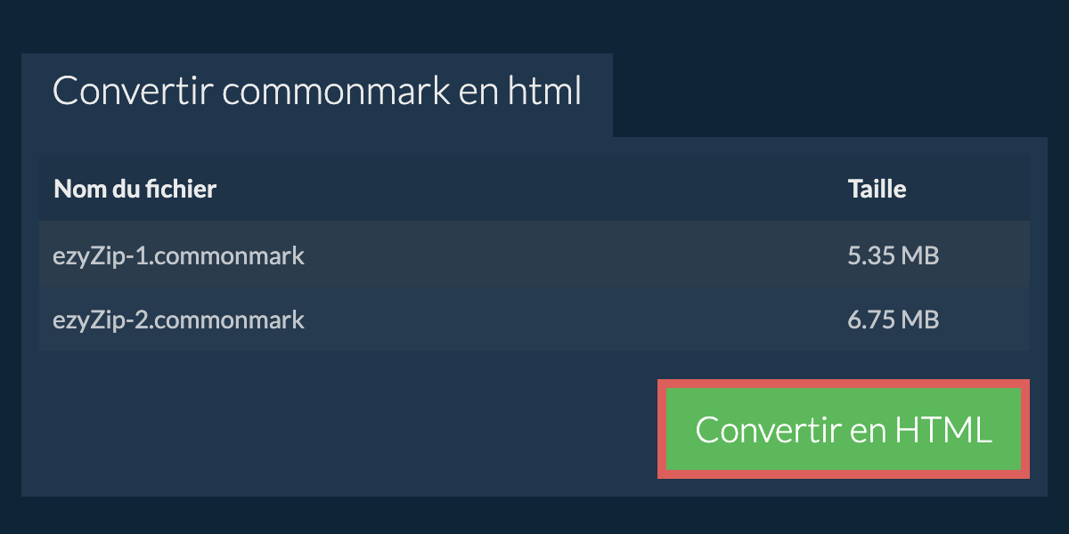 Convertir en HTML