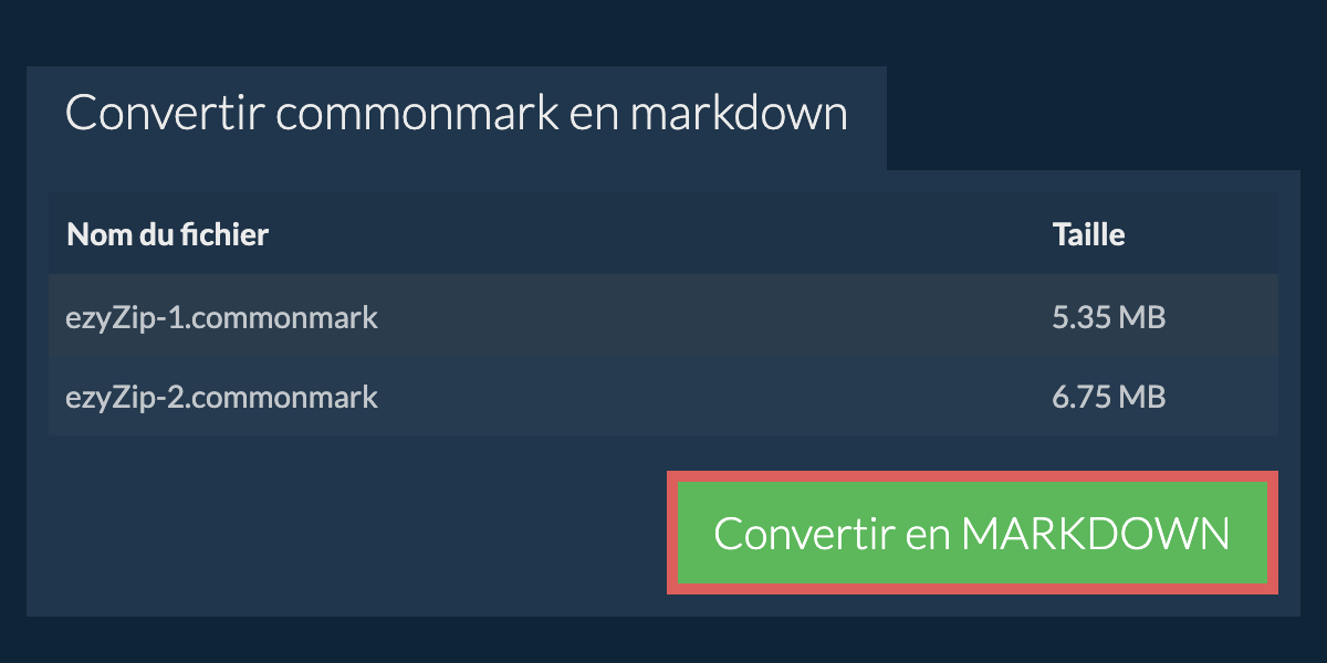 Convertir en MARKDOWN