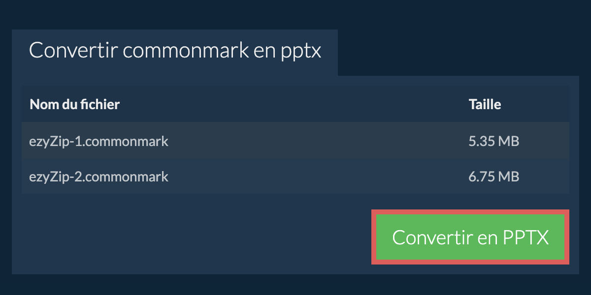 Convertir en PPTX