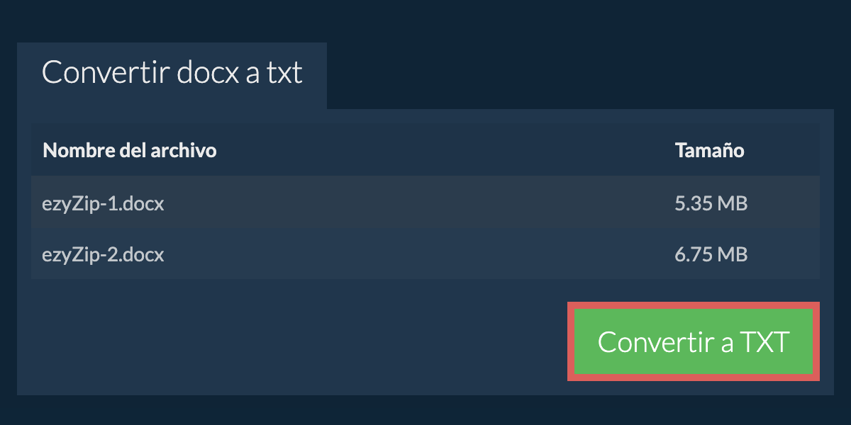 Convertir a TXT
