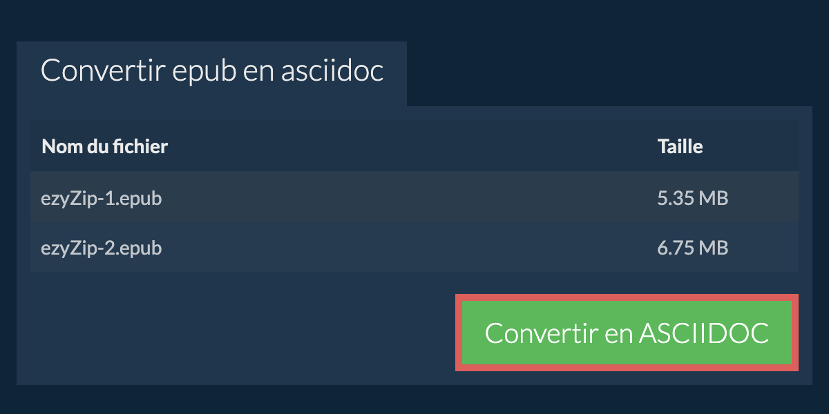 Convertir en ASCIIDOC