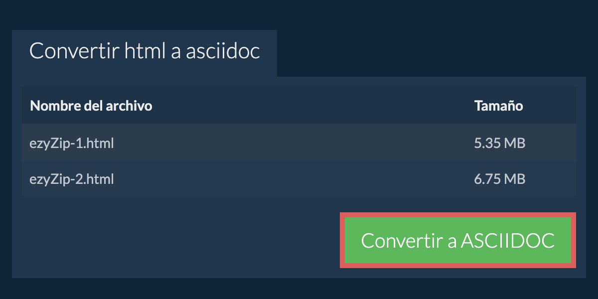 Convertir a ASCIIDOC