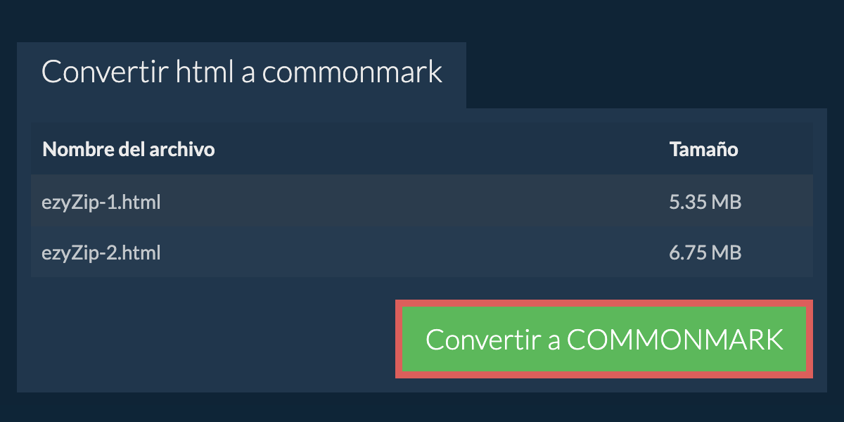 Convertir a COMMONMARK