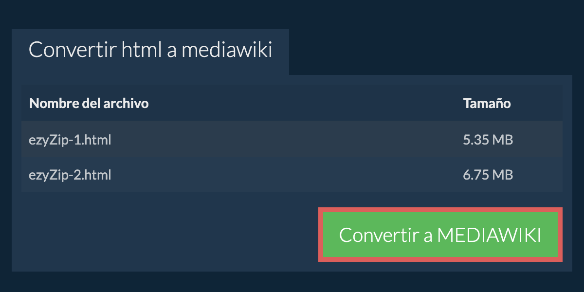 Convertir a MEDIAWIKI