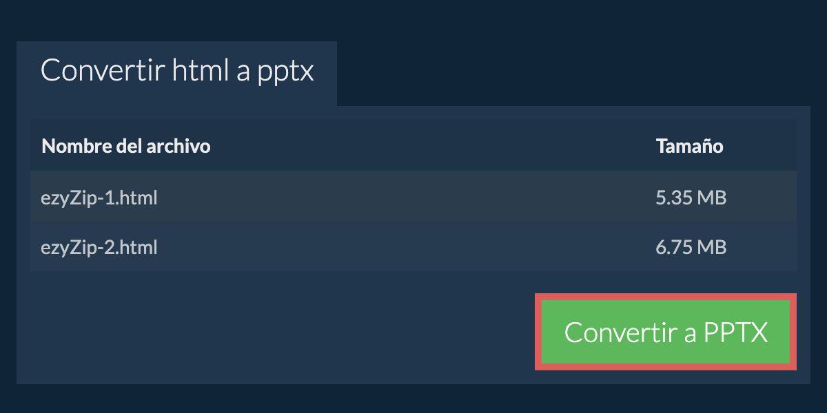 Convertir a PPTX