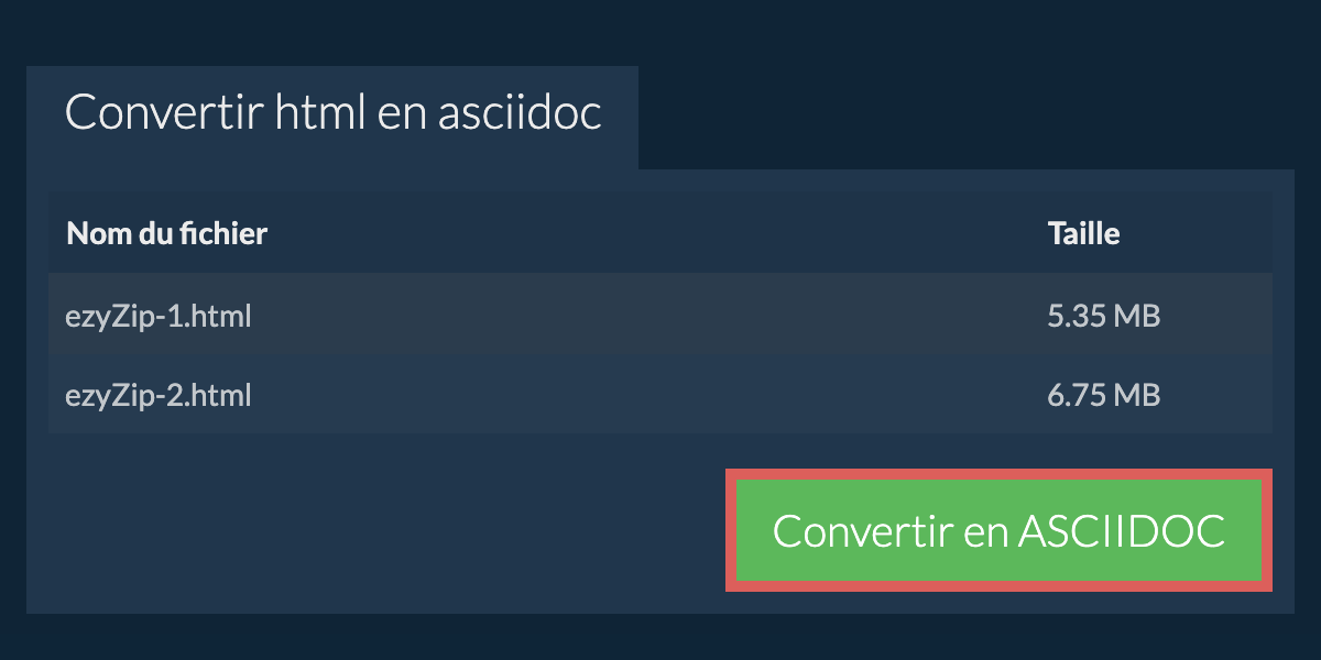 Convertir en ASCIIDOC