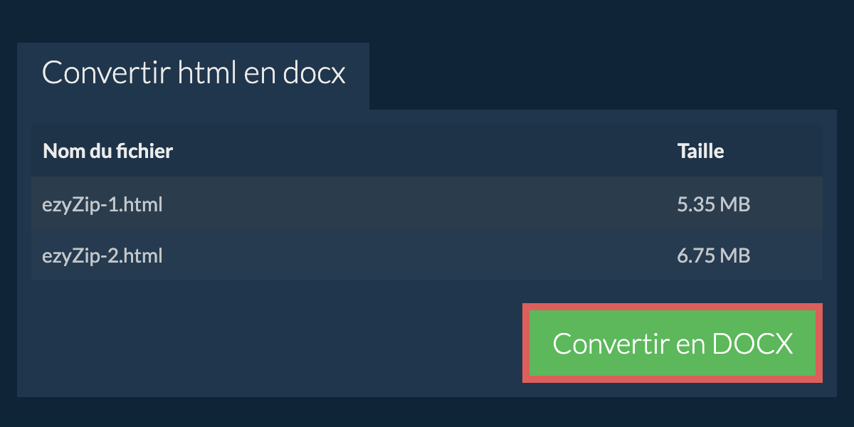 Convertir en DOCX