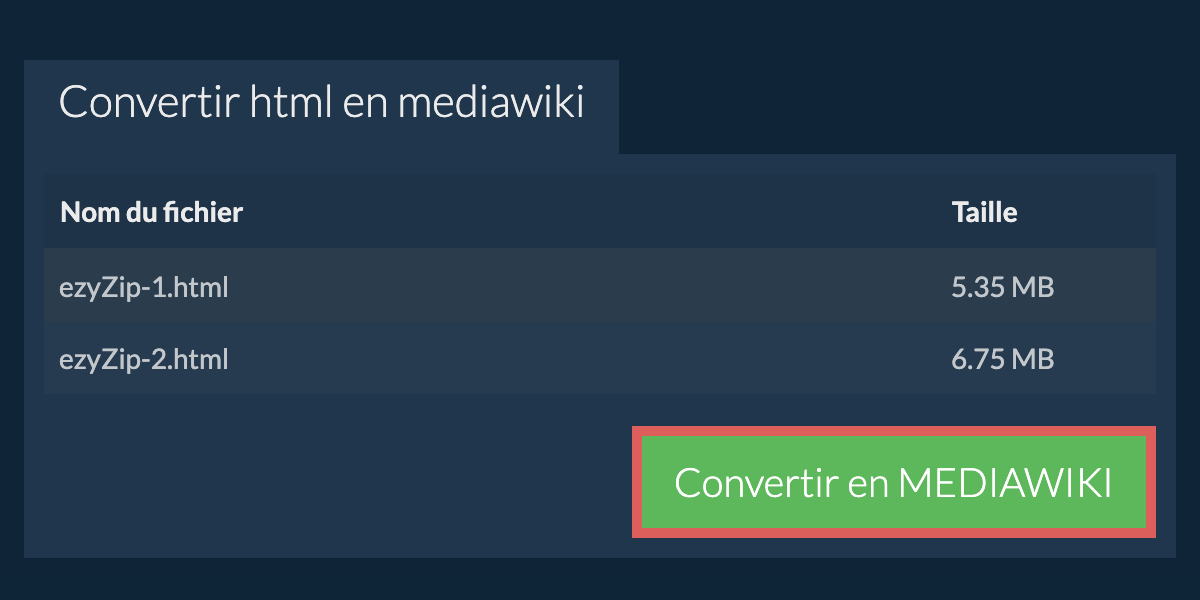 Convertir en MEDIAWIKI
