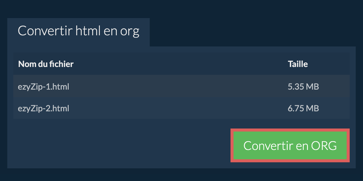 Convertir en ORG