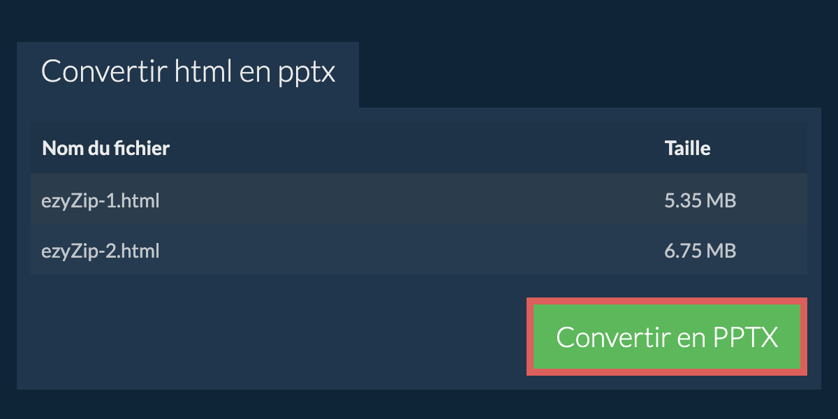 Convertir en PPTX