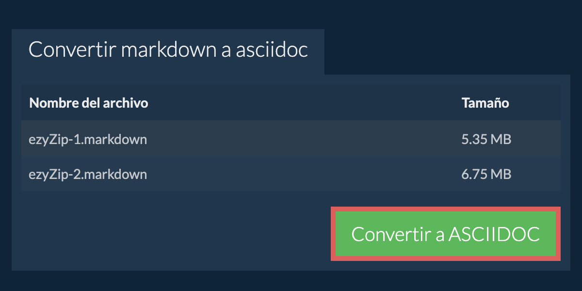 Convertir a ASCIIDOC