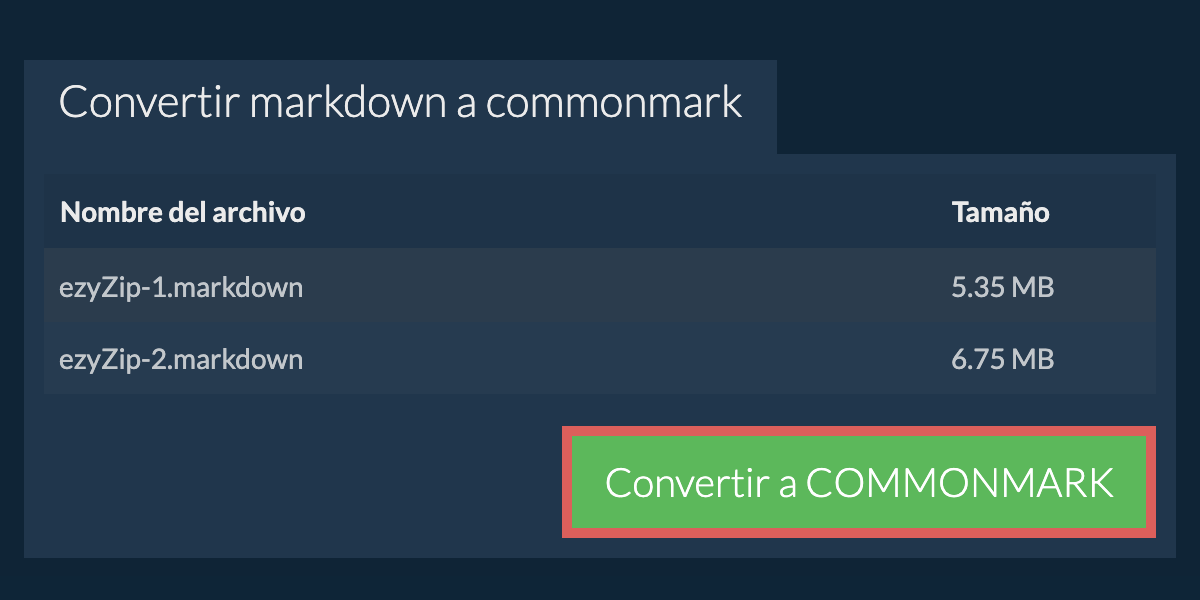 Convertir a COMMONMARK