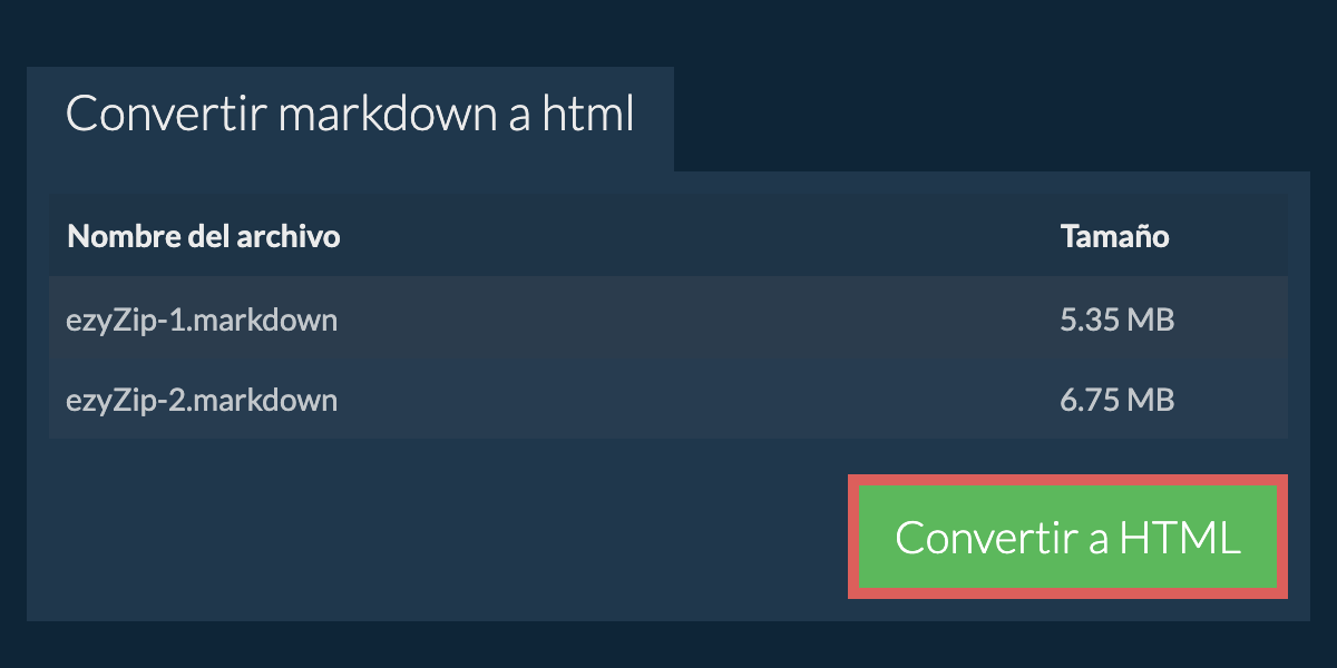 Convertir a HTML