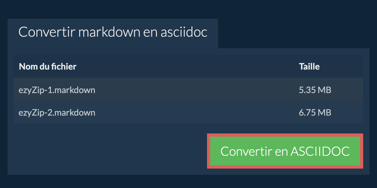 Convertir en ASCIIDOC