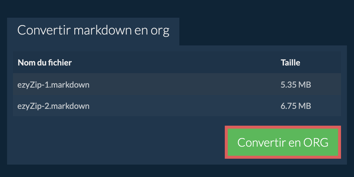 Convertir en ORG