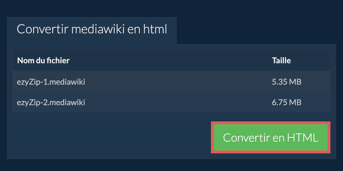 Convertir en HTML