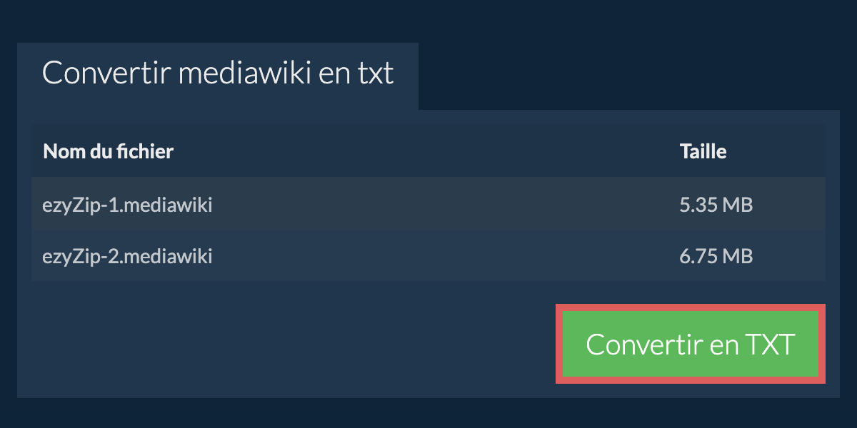 Convertir en TXT