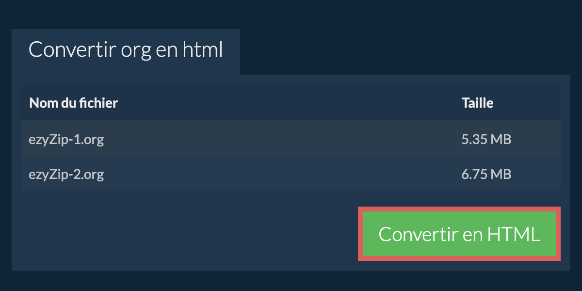Convertir en HTML