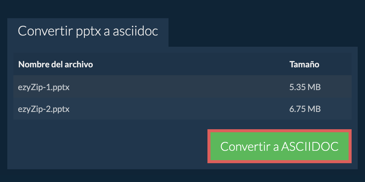 Convertir a ASCIIDOC