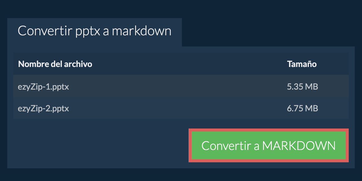 Convertir a MARKDOWN