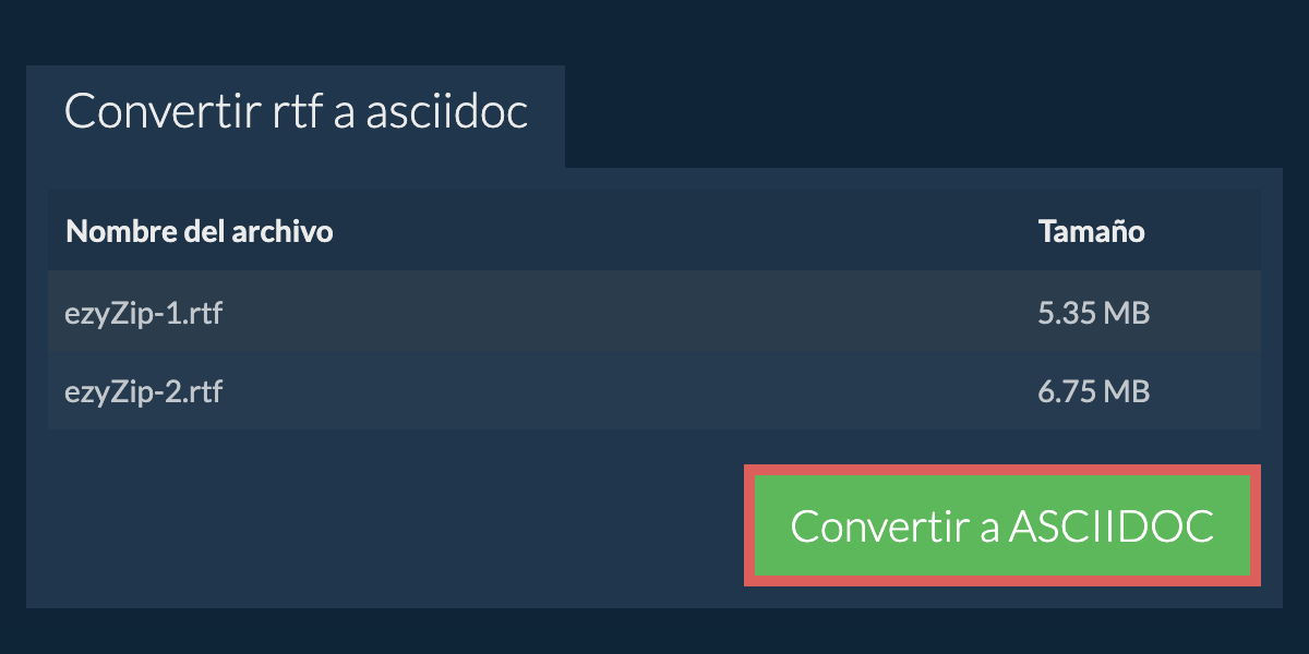 Convertir a ASCIIDOC