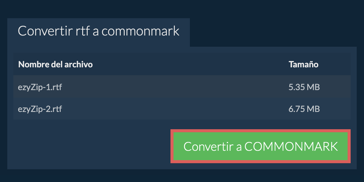 Convertir a COMMONMARK
