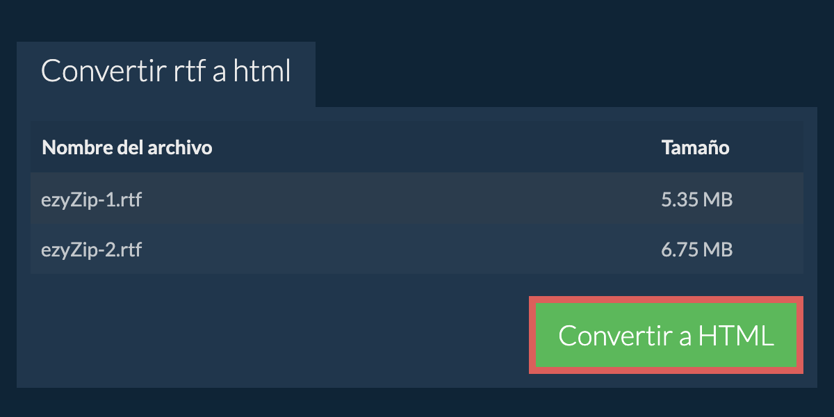 Convertir a HTML
