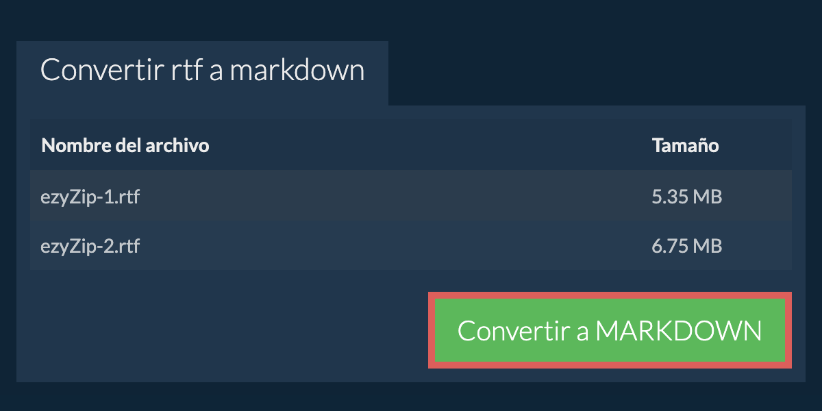 Convertir a MARKDOWN