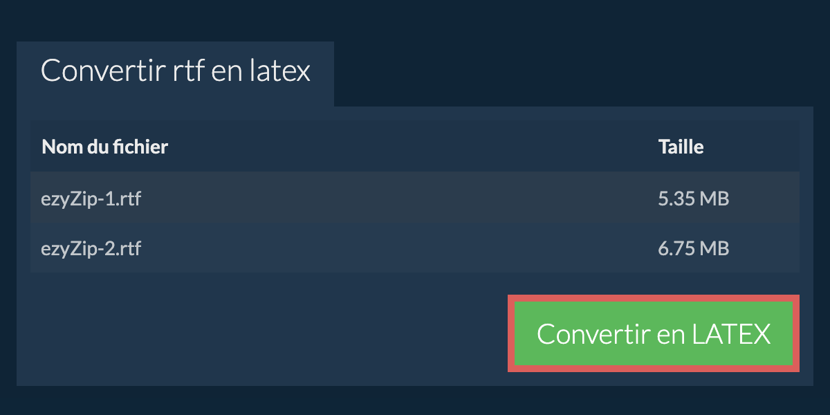 Convertir en LATEX