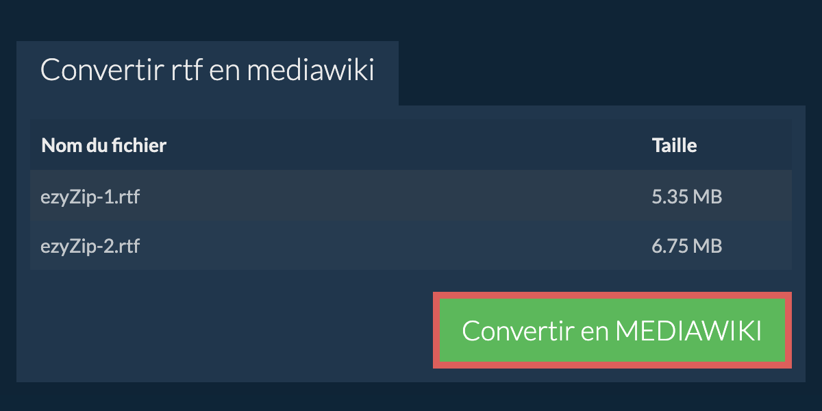 Convertir en MEDIAWIKI